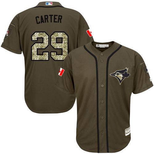 Blue Jays #29 Joe Carter Green Salute to Service Stitched MLB Jersey - Click Image to Close